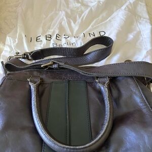 Beautiful used Navy Blue Leather Bag w/ dust cover